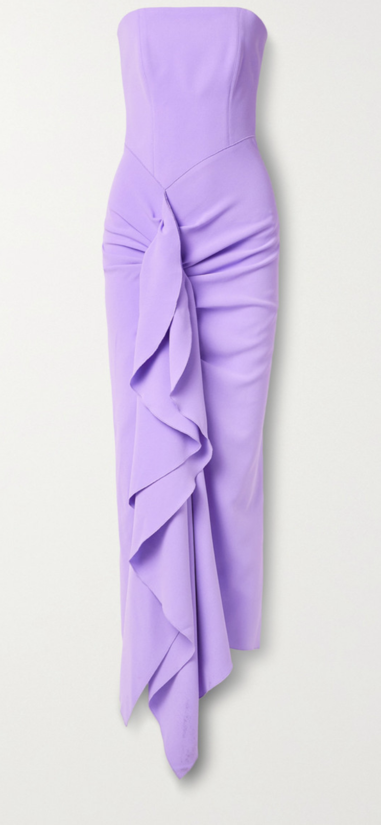 Solace London - Thalia strapless ruffled cady gown