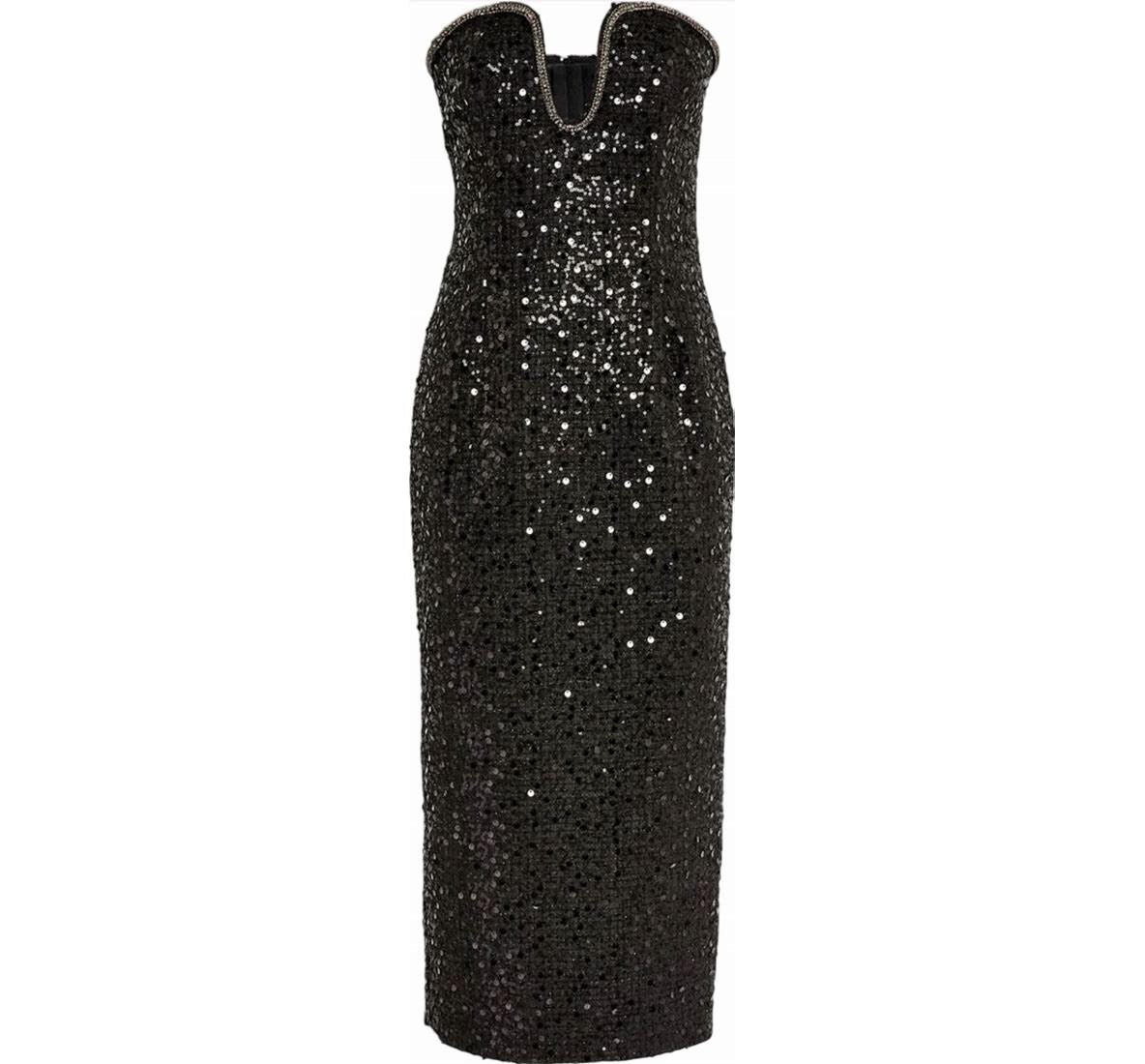 Self-portrait Black Boucle sequin midi