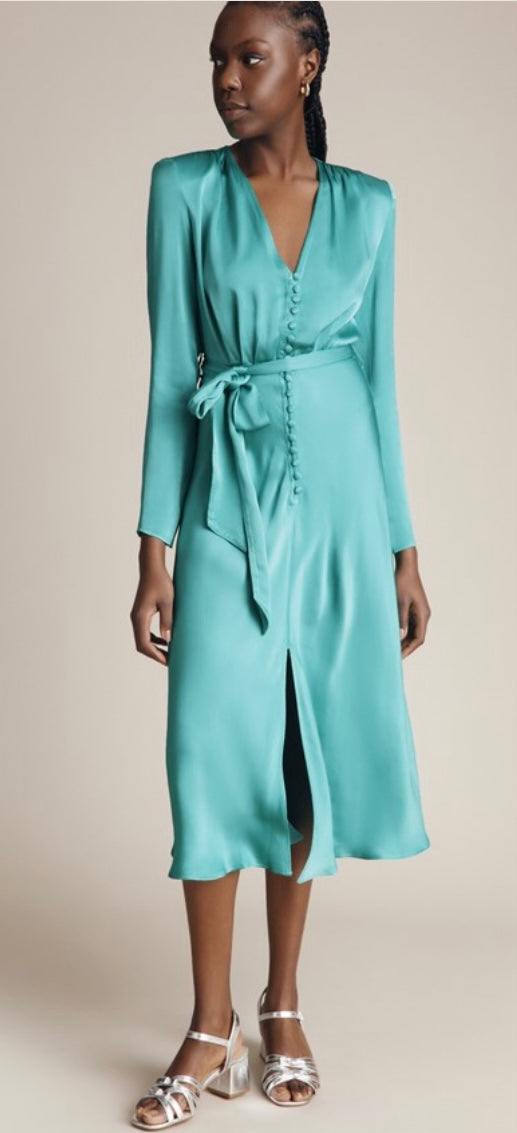 GHOST LONDON Meryl Dress - Jade Green