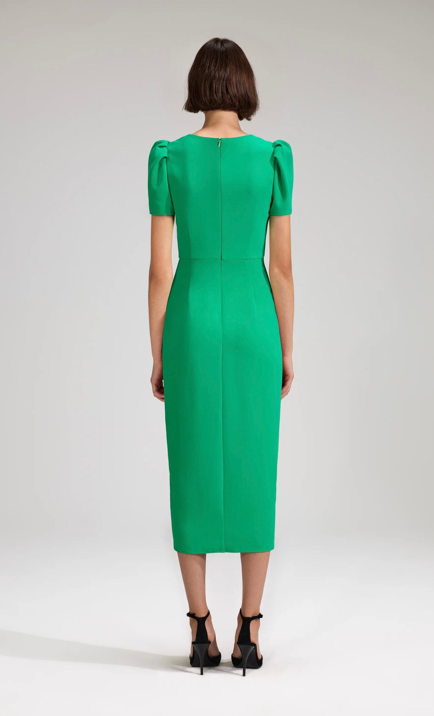 Self Portrait Green Crepe midi