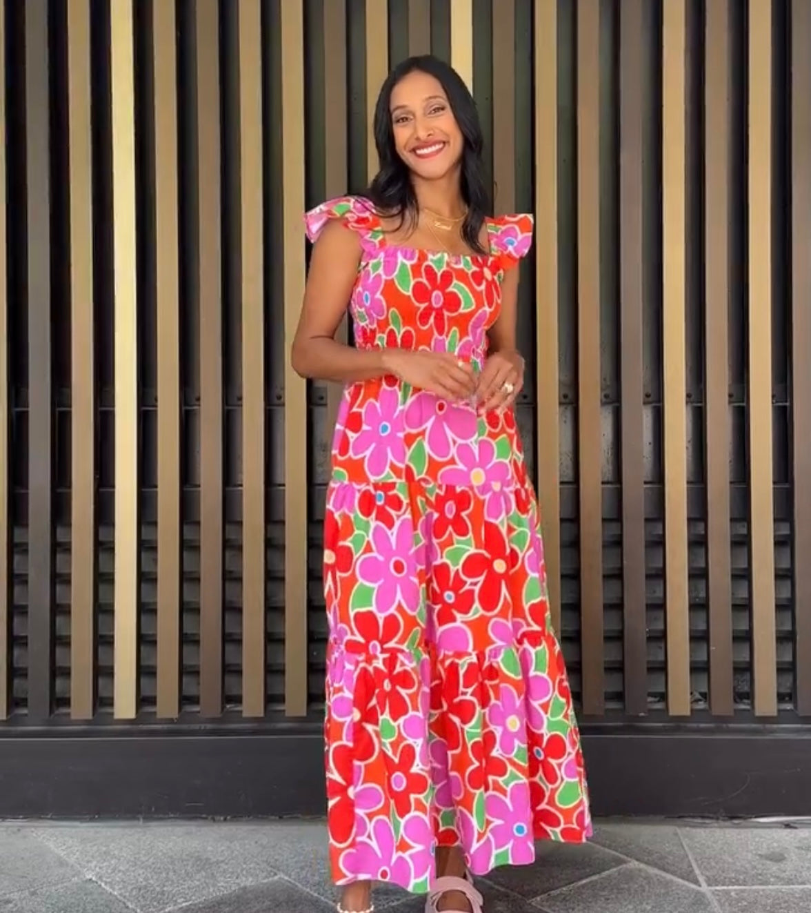 Aisha Floral Print Maxi Dress