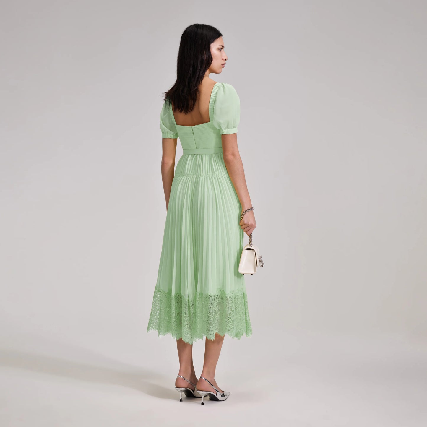 Green chiffon Lace dress - Self Portrait