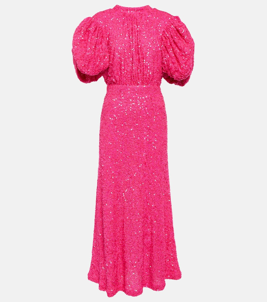 Rotate Birger Christensen Pink Sequin Puff Sleeve