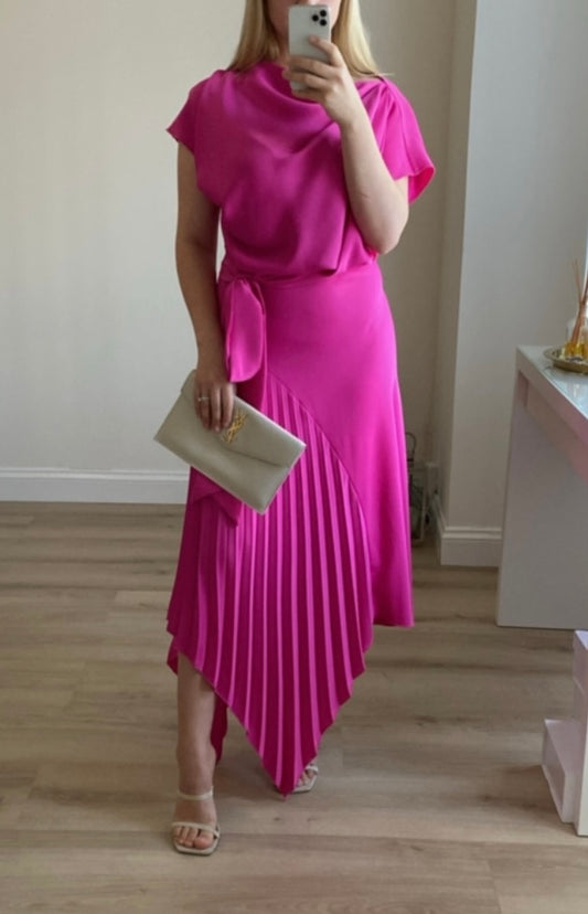 Kevan Jon Mila Pleat dress - pink