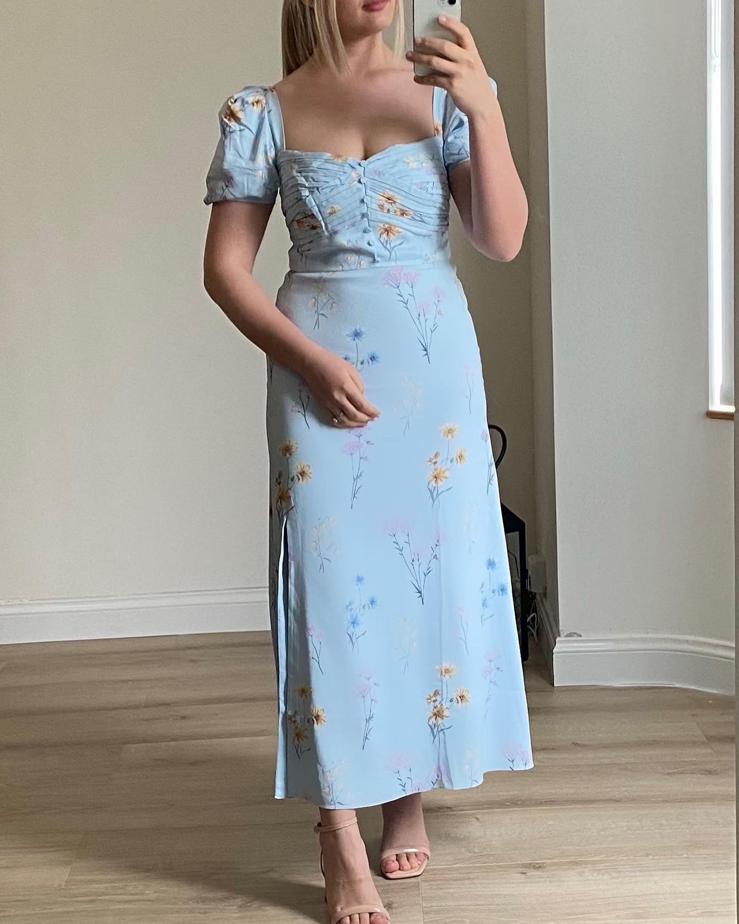 self portrait stretch crepe midi dress Self Portrait Watercolour stretch crepe dress