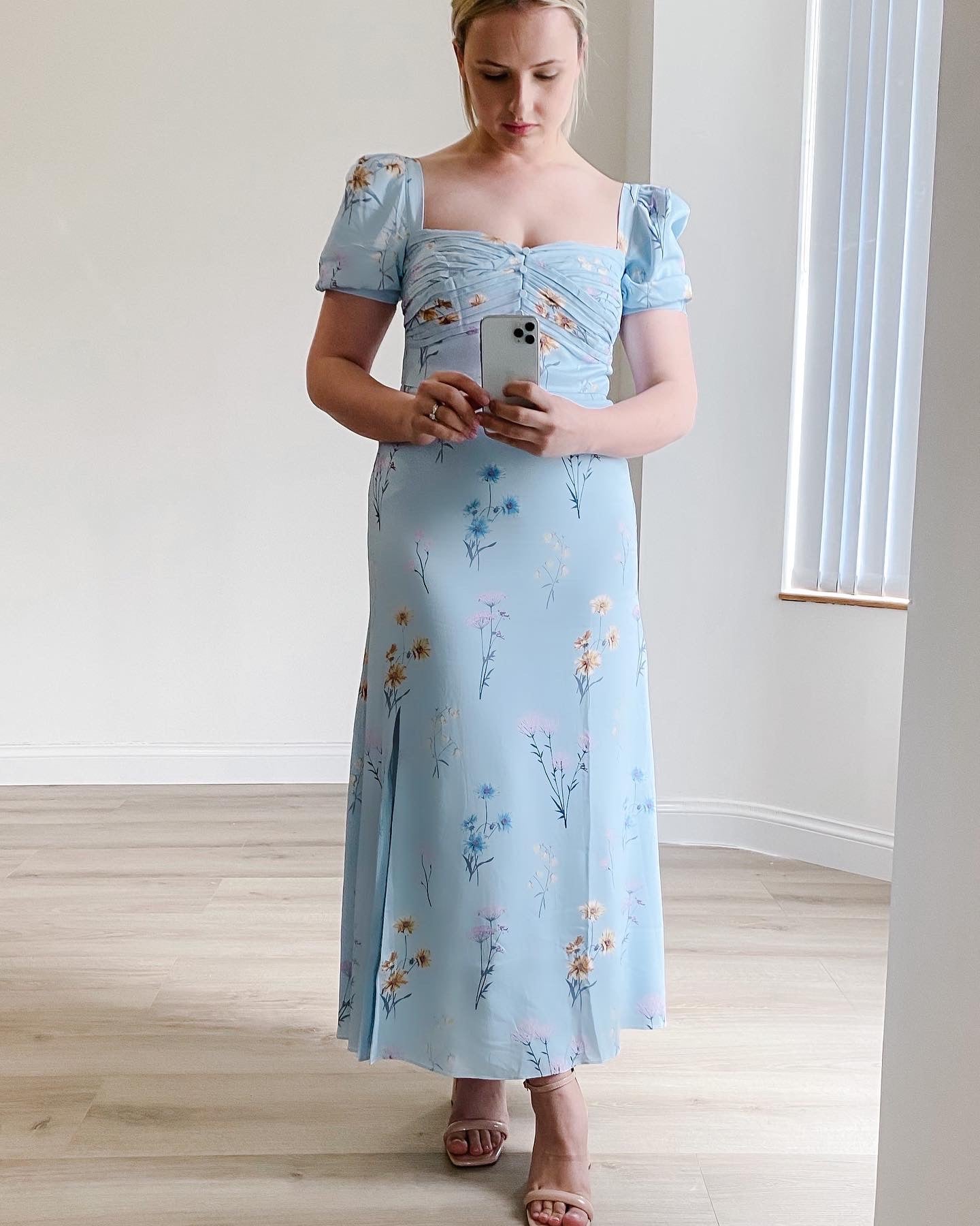 Self Portrait Watercolour stretch crepe dress